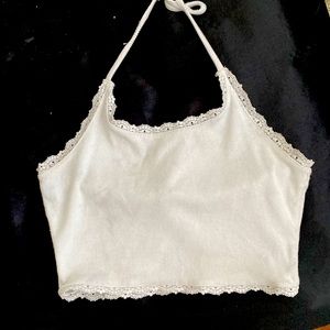 White cropped tank top forever 21